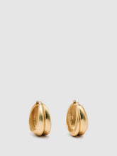 Women Sculptural Hoop Earrings in Gold Tone