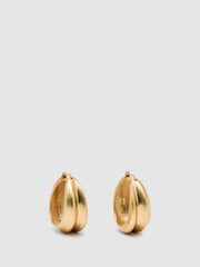 Women Sculptural Hoop Earrings in Gold Tone