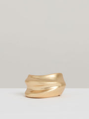 Women Sculptural Cuff in Gold Tone