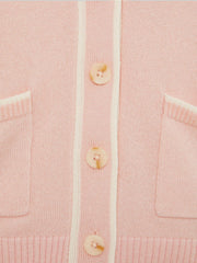 Children & Baby 9-13 yrs Wool-Blend Tipped Cardigan in Pink