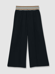 Children & Baby 4-9 yrs Stripe-Waistband Wide-Leg Trousers in Navy