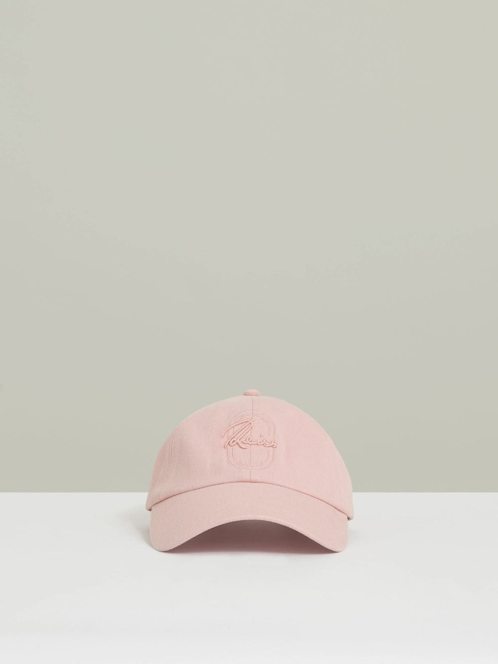 Men Cotton Logo-Embroidered Baseball Cap in Washed Pink