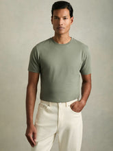 Men Cotton Crew Neck T-Shirt in Dark Sage