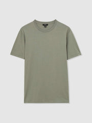 Men Cotton Crew Neck T-Shirt in Dark Sage
