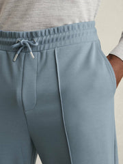 Men Drawstring Jersey Joggers in Airforce Blue