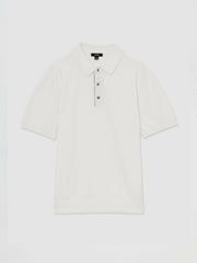 Men Contrast-Placket Polo Shirt With Cotton in White