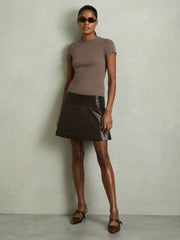 Women Stretch-Cotton Crew-Neck T-Shirt in Mink