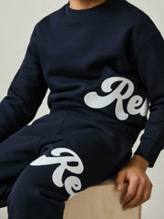 Children & Baby 9-13 yrs Cotton-Blend Logo Script Joggers in Navy