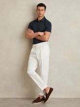 Men Cotton Short-Sleeve Polo Shirt in Navy