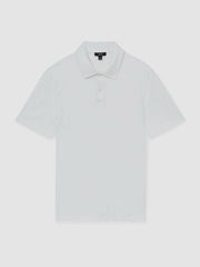 Men Cotton Short-Sleeve Polo Shirt in White