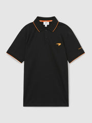 Men McLaren F1 Team Cotton Polo Shirt in Black