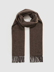 Men Wool and Cashmere Scarf in Taupe