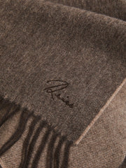 Men Wool and Cashmere Scarf in Taupe