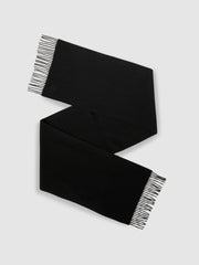 Men Wool and Cashmere Scarf in Black