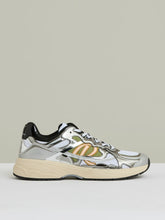 Men Overlay Logo Running Trainers in Gunmetal/Black
