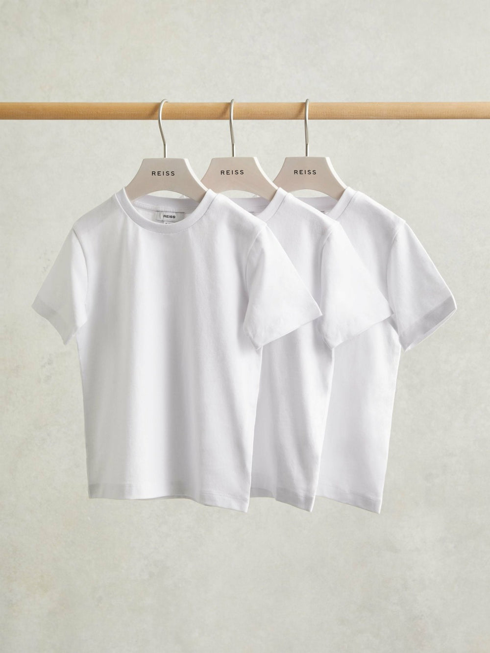 Children & Baby Cotton Crew-Neck T-Shirts 3 Pack in White