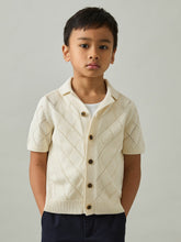 Children & Baby 3-9 yrs Cotton Blend Diamond Knit Shirt in Off White