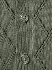 Children & Baby 3-9 yrs Cotton Blend Diamond Knit Shirt in Dark Sage