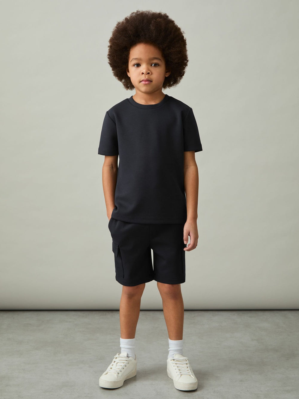 Children & Baby 3-9 yrs Interlock-Jersey Crew-Neck T-Shirt in Navy