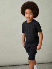 Children & Baby 9-13 yrs Interlock-Jersey Crew-Neck T-Shirt in Navy