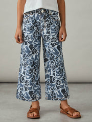 Children & Baby 9-13 yrs Floral-Print Straight-Leg Jeans in Blue