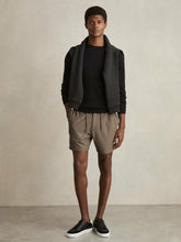 Men Textured Drawstring Shorts in Mocha Brown