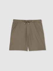 Men Textured Drawstring Shorts in Mocha Brown