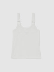 Women Stretch-Cotton D-Ring Strap Vest in White