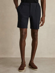 Men Drawstring Chino Shorts in Navy