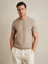 Men Interlock Jersey Crew Neck T-Shirt in Taupe Brown
