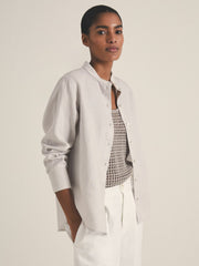 Women | Les 100 Ciels Linen Shirt in Soft Grey