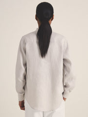 Women | Les 100 Ciels Linen Shirt in Soft Grey