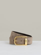 Women Leather Half Keeper Belt in Grey