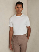 Men Mercerised-Cotton Crew-Neck T-Shirt in White