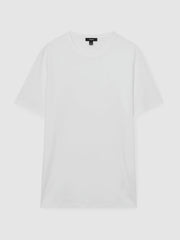 Men Mercerised-Cotton Crew-Neck T-Shirt in White