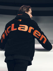 Men McLaren F1 Team Embroidered Fleece Jacket Unisex Fit in Black