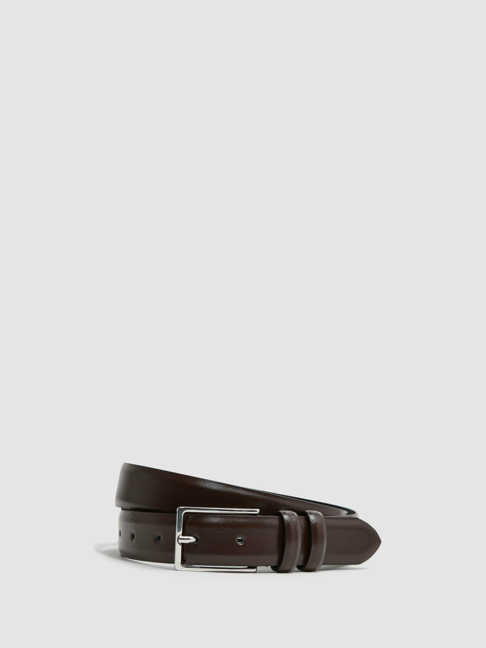 Men Smooth Leather Belt in Chocolate