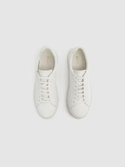 Men Leather Low-Top Trainers in White