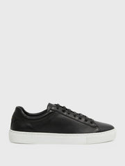 Men Leather Low-Top Trainers in Black