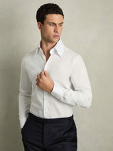 Men Regular-Fit Cotton Pin-Collar Shirt in White