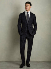 Men Regular-Fit Cotton Pin-Collar Shirt in White