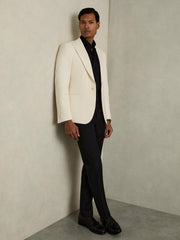 Men Regular Fit Slim-Fit Cotton Double-Cuff Shirt in Black