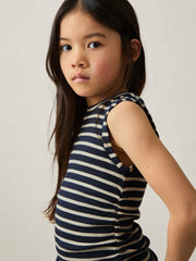 Children & Baby 9-13 yrs Ruched Vest Top in Navy/White