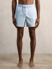 Men Drawstring Swim Shorts in Soft Blue