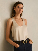 Women Silk-Front Cami Top in Neutral