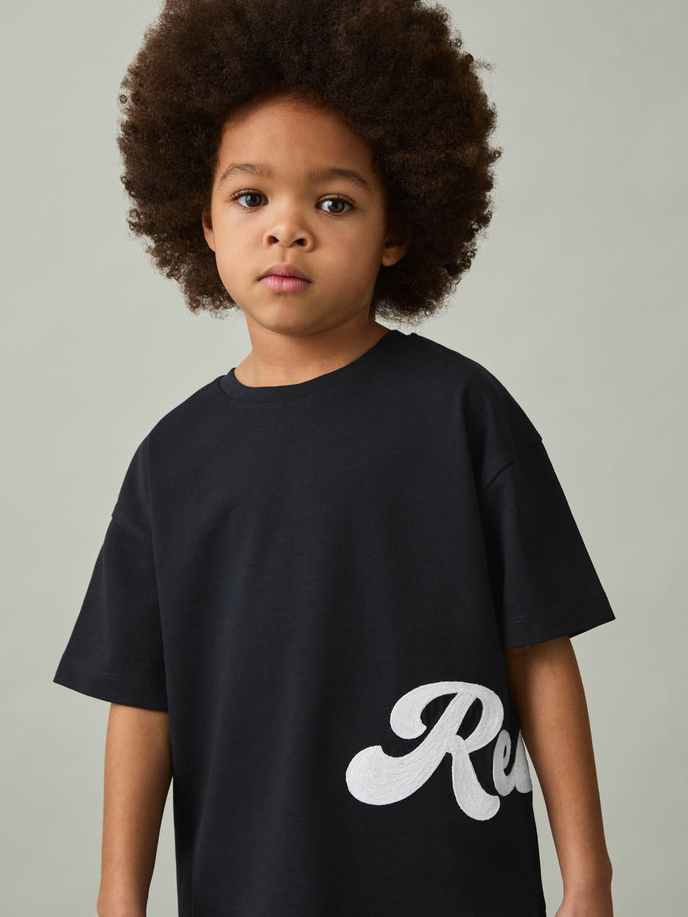 Children & Baby 9-13 yrs Cotton Script-Logo Oversized T-Shirt in Navy