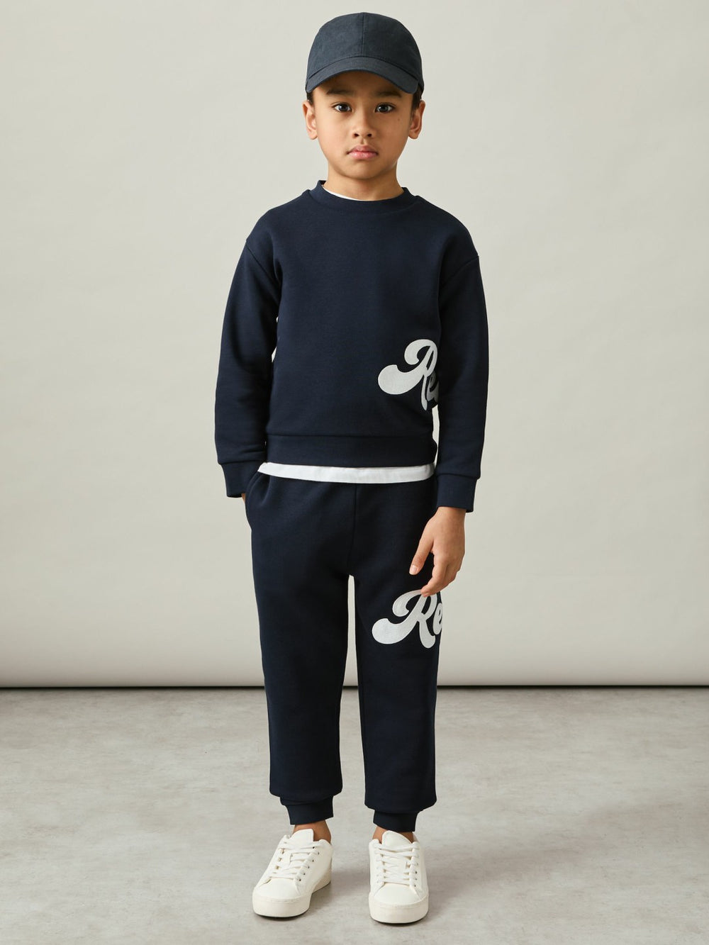 Children & Baby 3-9 yrs Cotton-Blend Logo Script Joggers in Navy