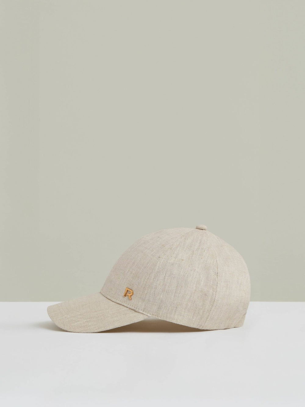 Women Linen Logo Baseball Cap in Neutral