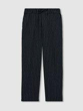 Children & Baby Linen-Blend Drawstring Trousers in Navy Stripe