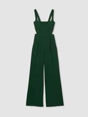 Women Wide-Leg Cut-Out Jumpsuit in Green
